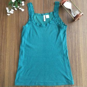 Full Tilt Small Teal Lace Tank Top